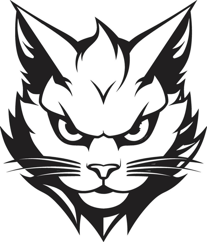 Stealthy Symbol Feline Charm Monochromatic Prowling Kitty vector