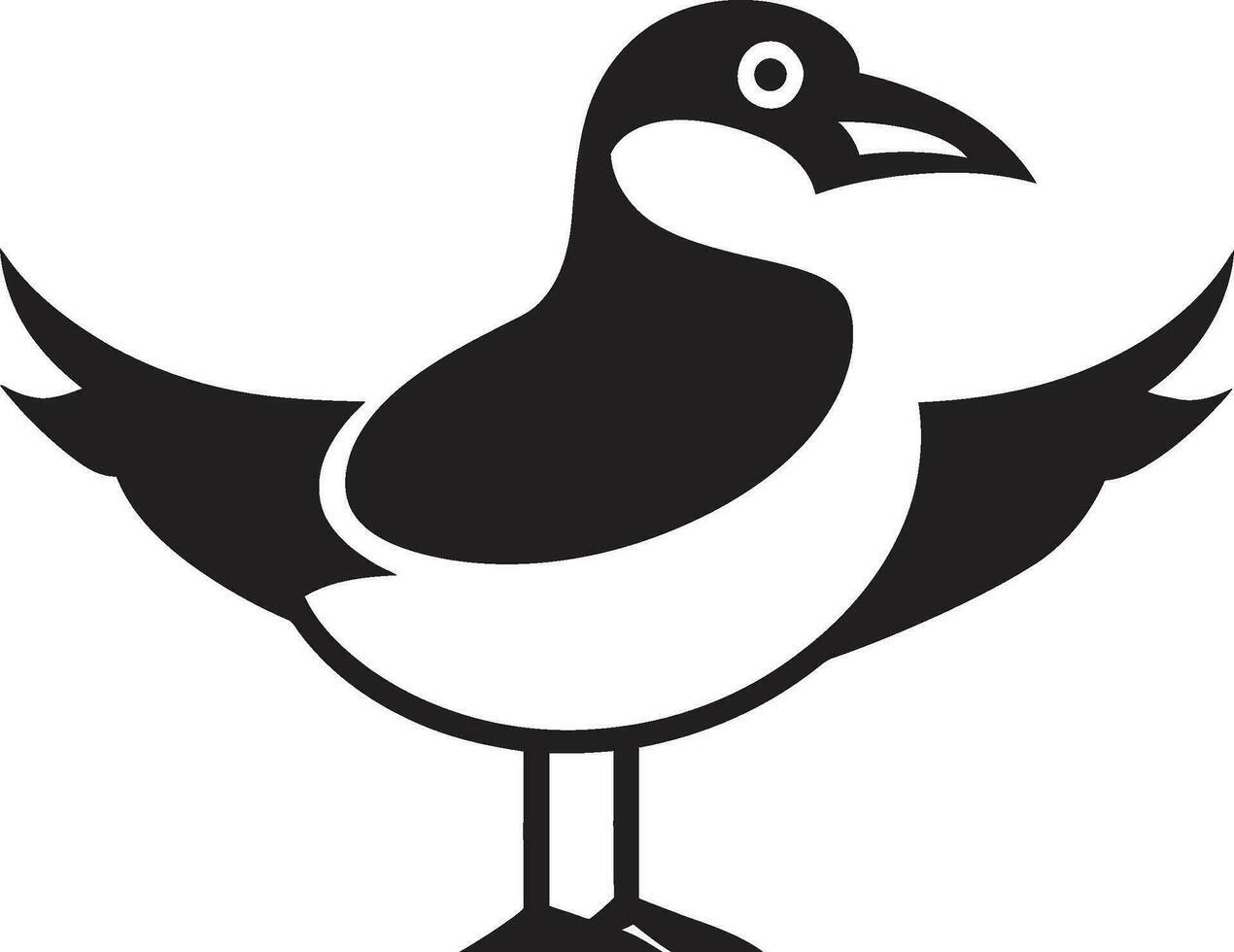 Elegant Legacy Seagull Symbol in Black Onyx Intrigue Vector Seagull Logo Icon