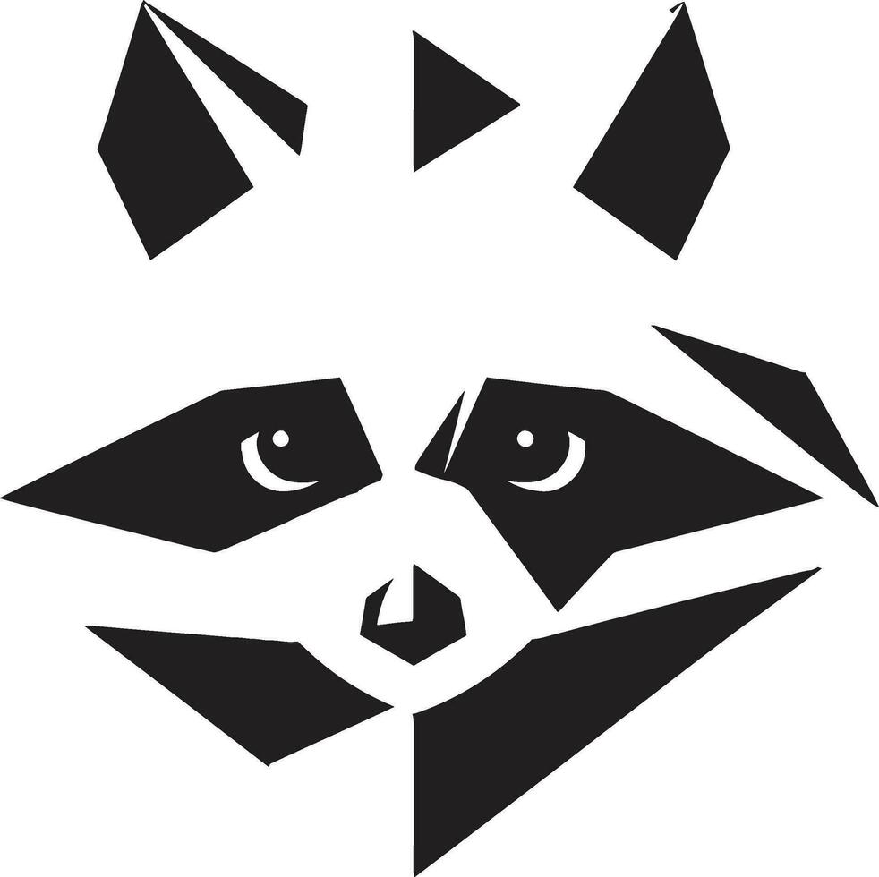 Quirky Black Masked Bandit Design Radiant Raccoon Emblem vector