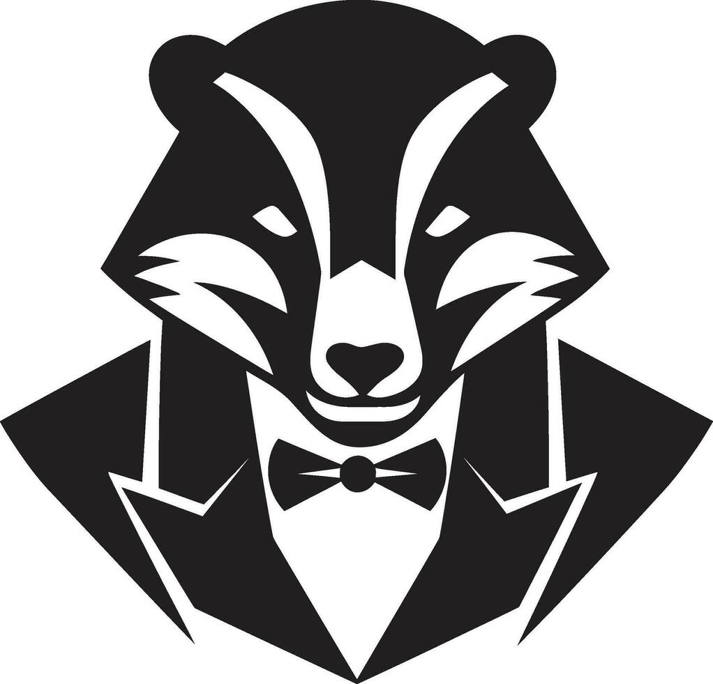 Badger Head Monogram Badger Crown Design vector