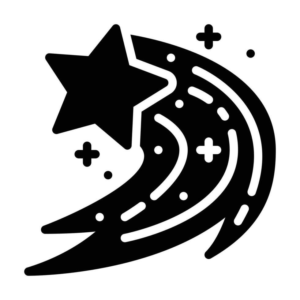 Shooting star glyph icon vector