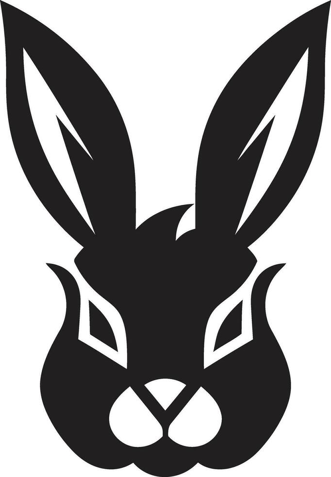 Black Rabbit Monochrome Logo Premium Rabbit Badge Design vector