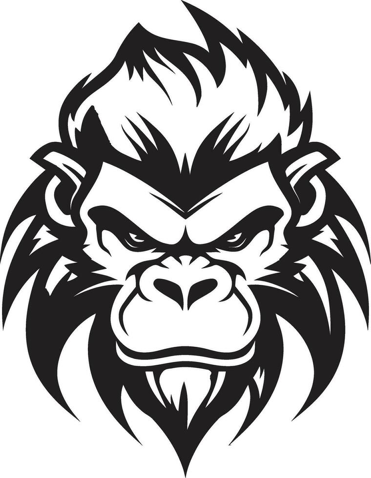Noble Baboon Emblem Baboon Crowned Crest vector