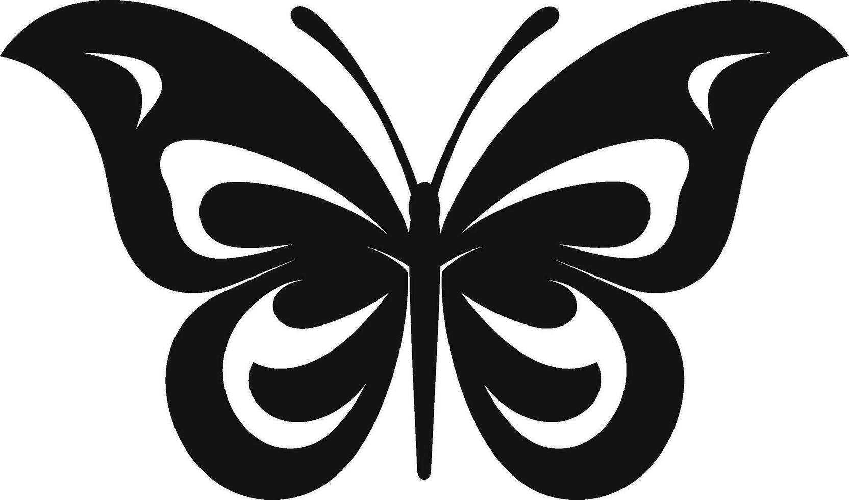 Elegance in Monochrome Butterfly Icon Butterfly Charm in Shadows A Timeless Design vector