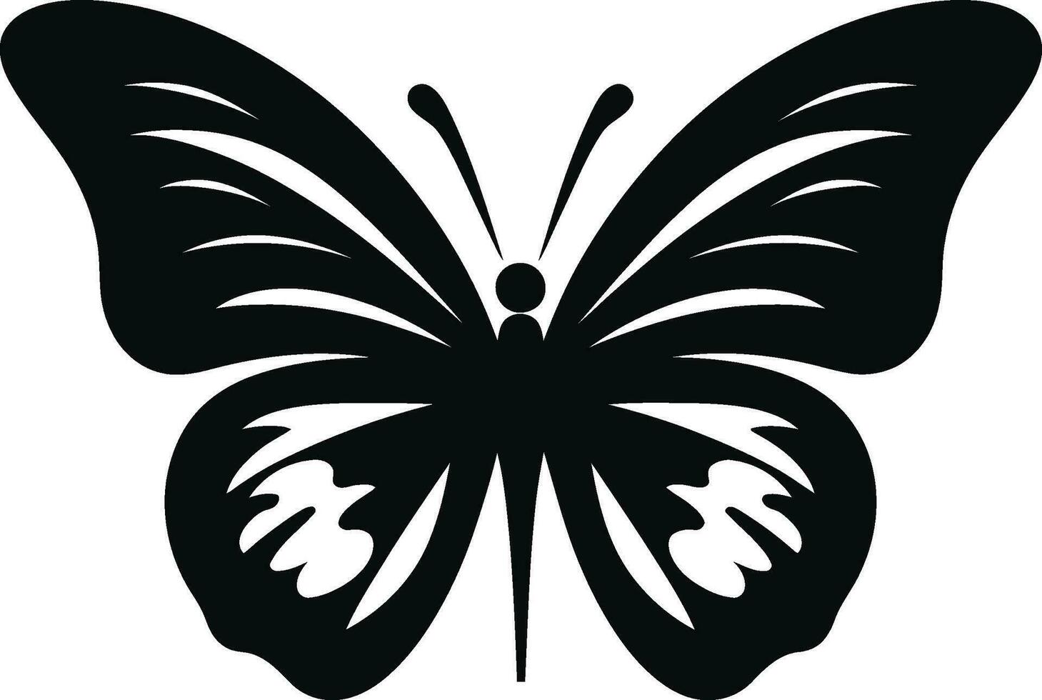 esculpido complejidad negro vector mariposa símbolo negro mariposa en vuelo un eterno diseño