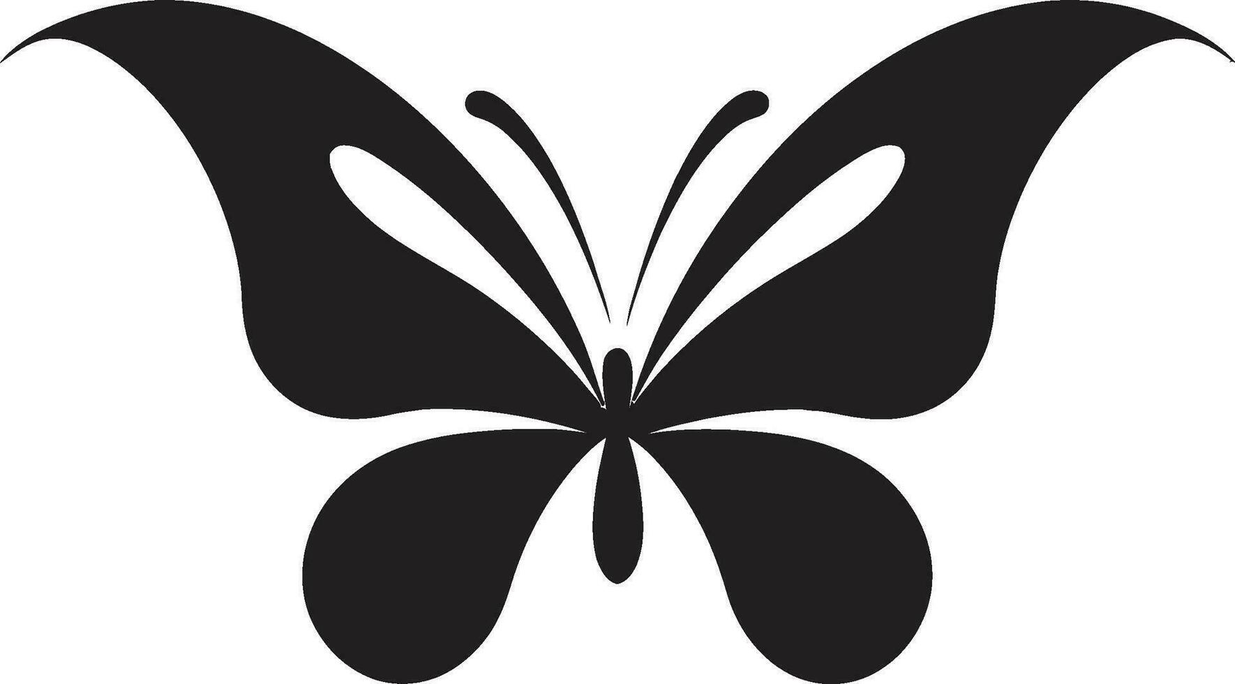 Elegance in Motion Black Vector Logo Winged Majesty Black Butterfly Symbol