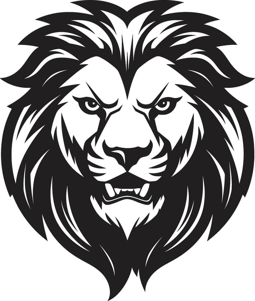 Regal Ruler The Fierce Dominance of Black Lion Logo Savage Majesty The Stylish Panther in Lion Icon Design vector