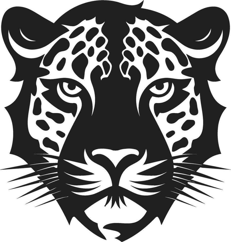 Pouncing Panther Black Vector Icon Design Stalking Excellence Black Leopard Emblem in Vector