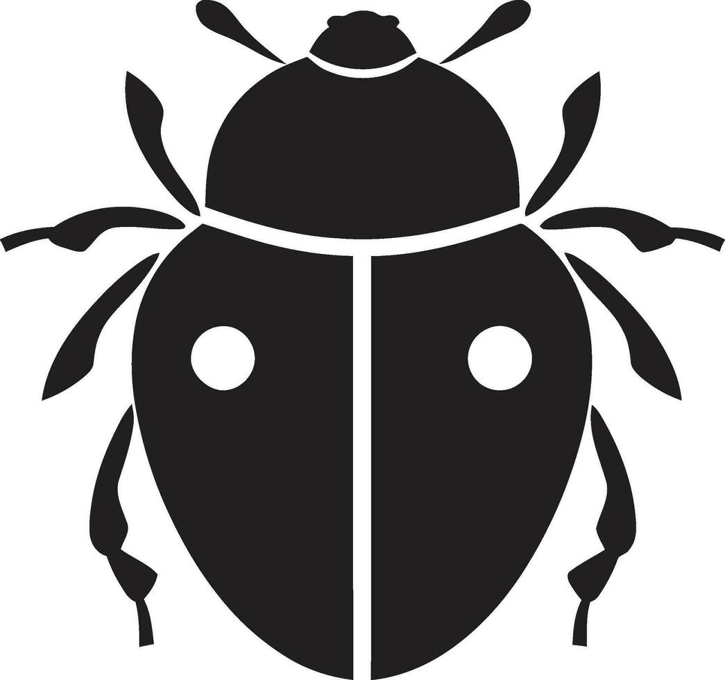 Majestic Beauty Black Ladybug Icon Intricate Silhouette Ladybug Crest in Monochrome vector