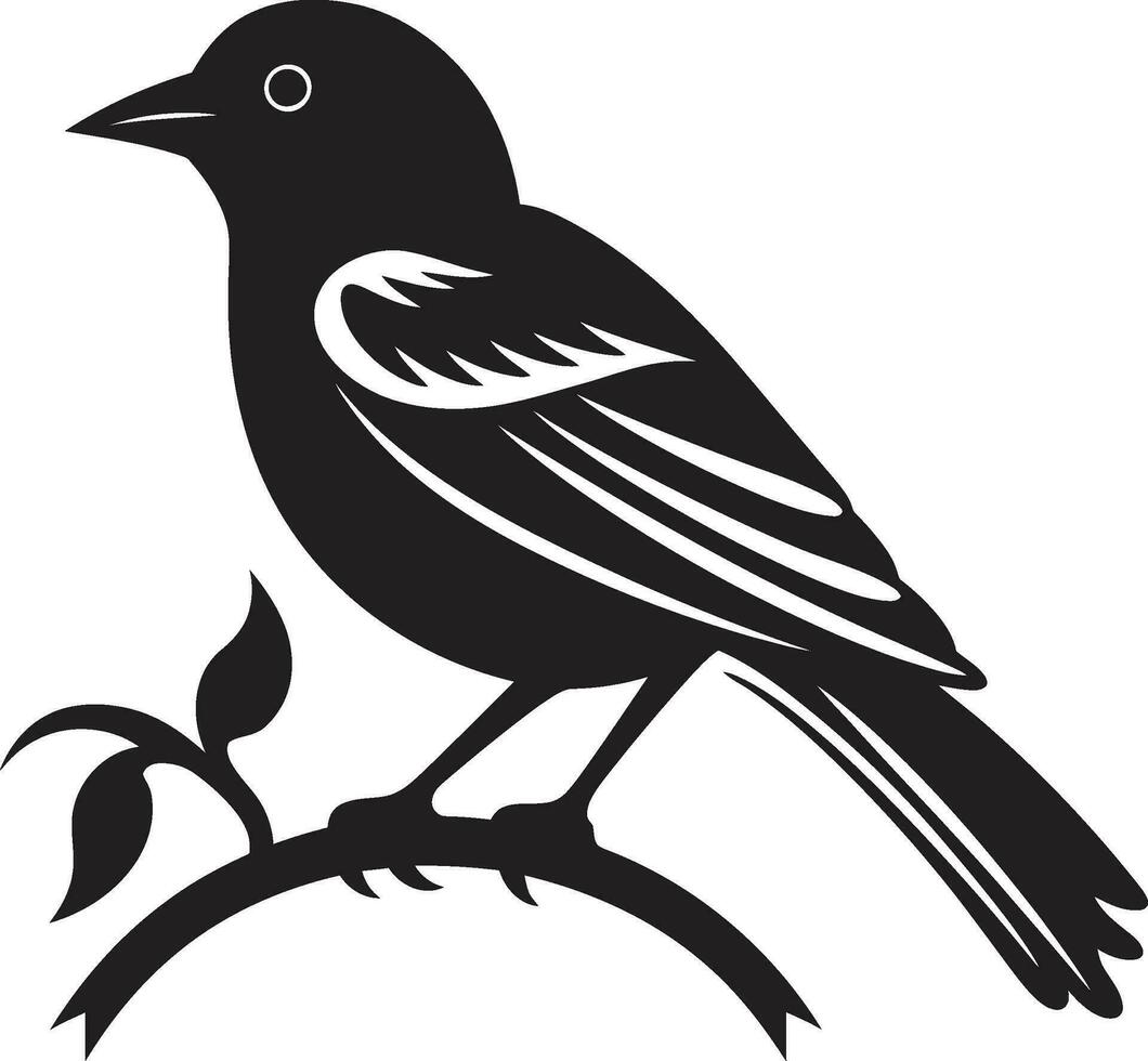 Ebon Excellence Graceful Flight Winged Elegance Sparrow Logo Mastery vector