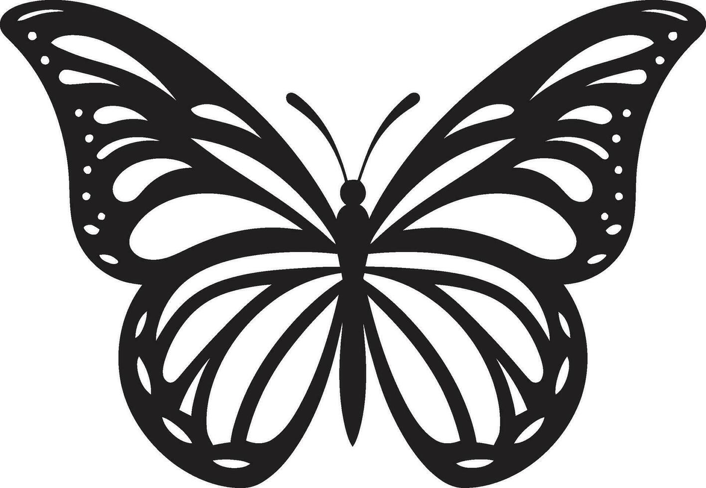 Intricate Wings Black Butterfly Logo Elegance in Black Butterfly Symbol in Flight vector