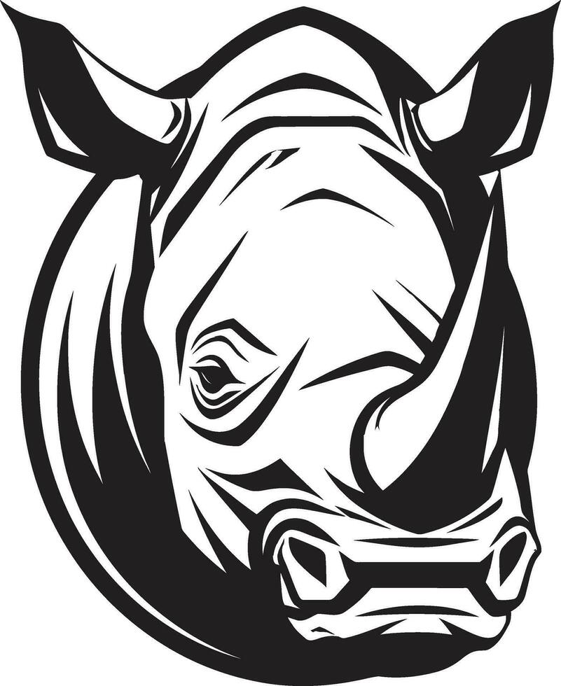 Majestic Melody Black Rhino Icons Serene Emblem Charming Melodic Harmony Black Rhino Designs Commanding Serenade vector