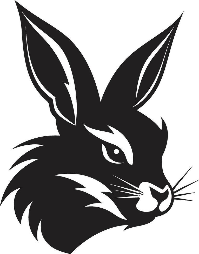 Sleek Black Rabbit Emblem Modern Rabbit Silhouette Logo vector