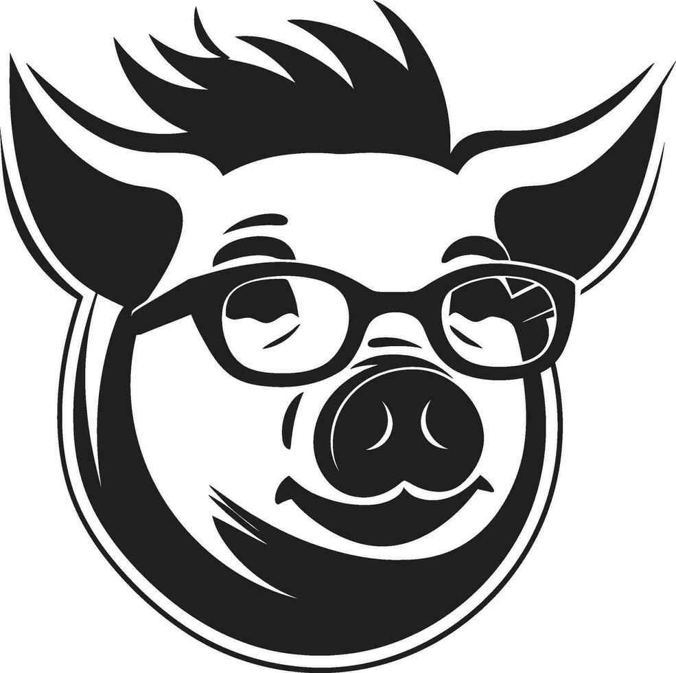 Playful Pig Logo Concept Sleek Pig Profile Art vector