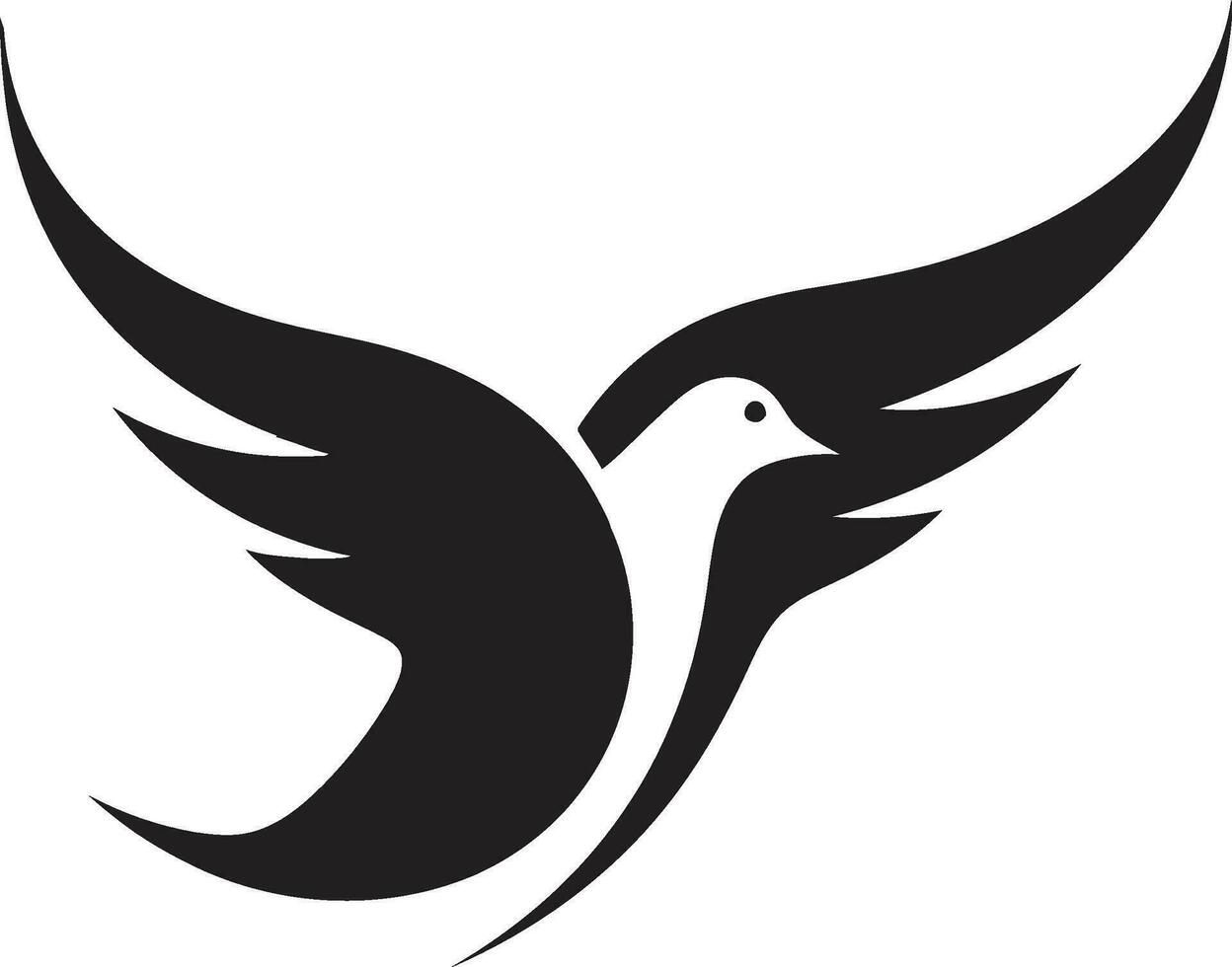 Black Dove Vector Logo with Heart A Symbol of Love and Compassion Black Dove Vector Logo with Cross A Symbol of Faith and Hope