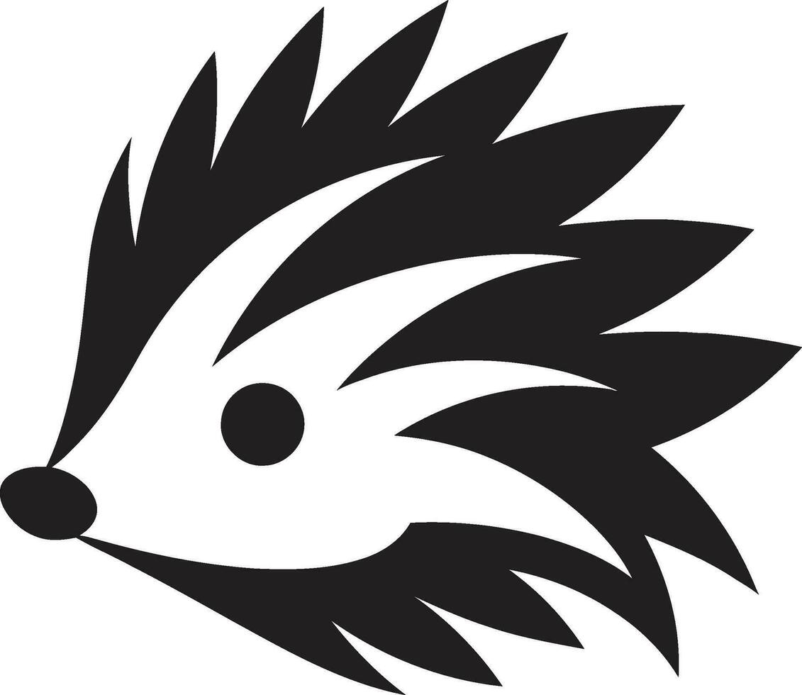 Artistic Hedgehog Symbol Monochromatic Beauty Graceful Spiny Tail Vectorized Hedgehog Crest vector