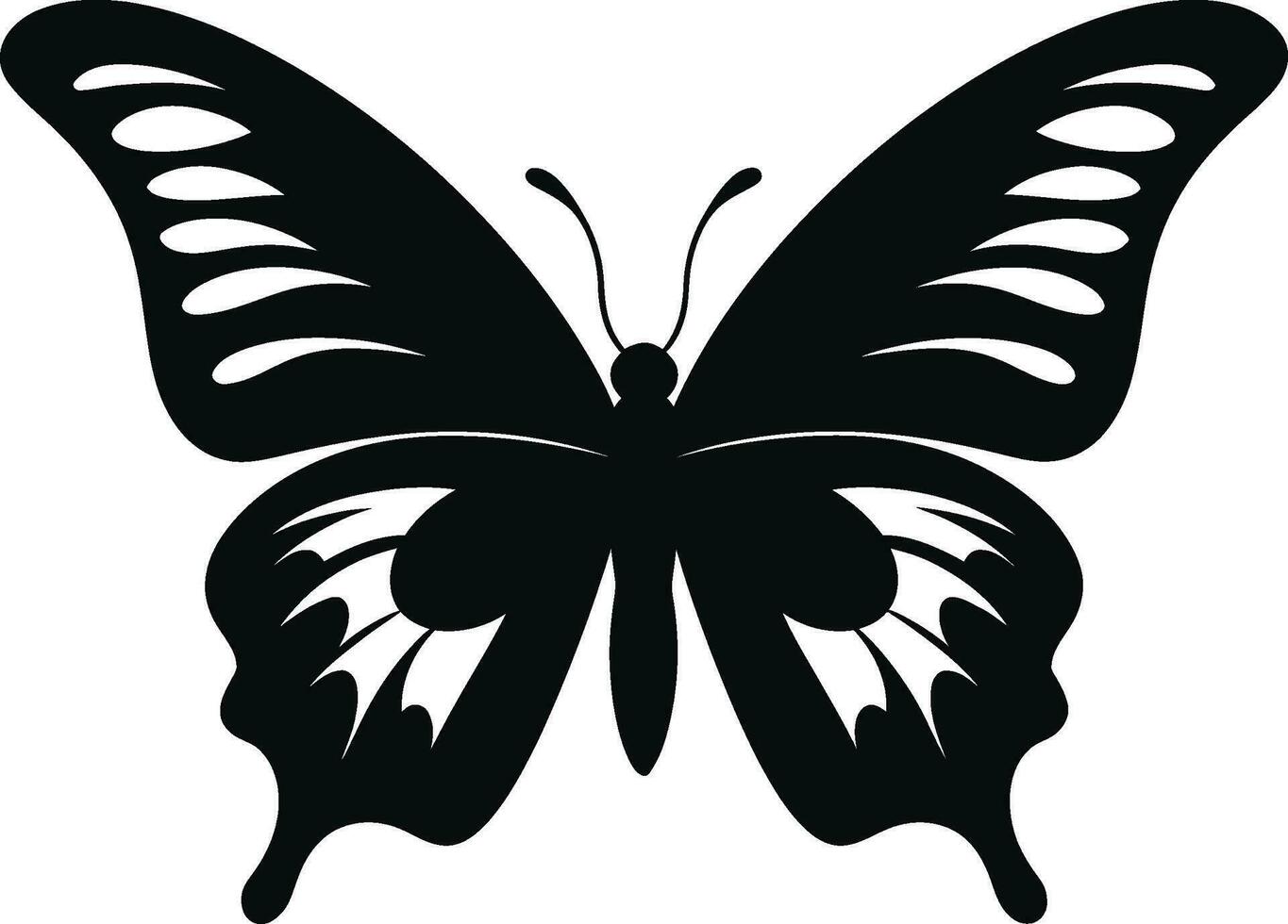 Elegance Takes Flight Black Butterfly Symbol Monochromatic Majesty Black Vector Butterfly Design