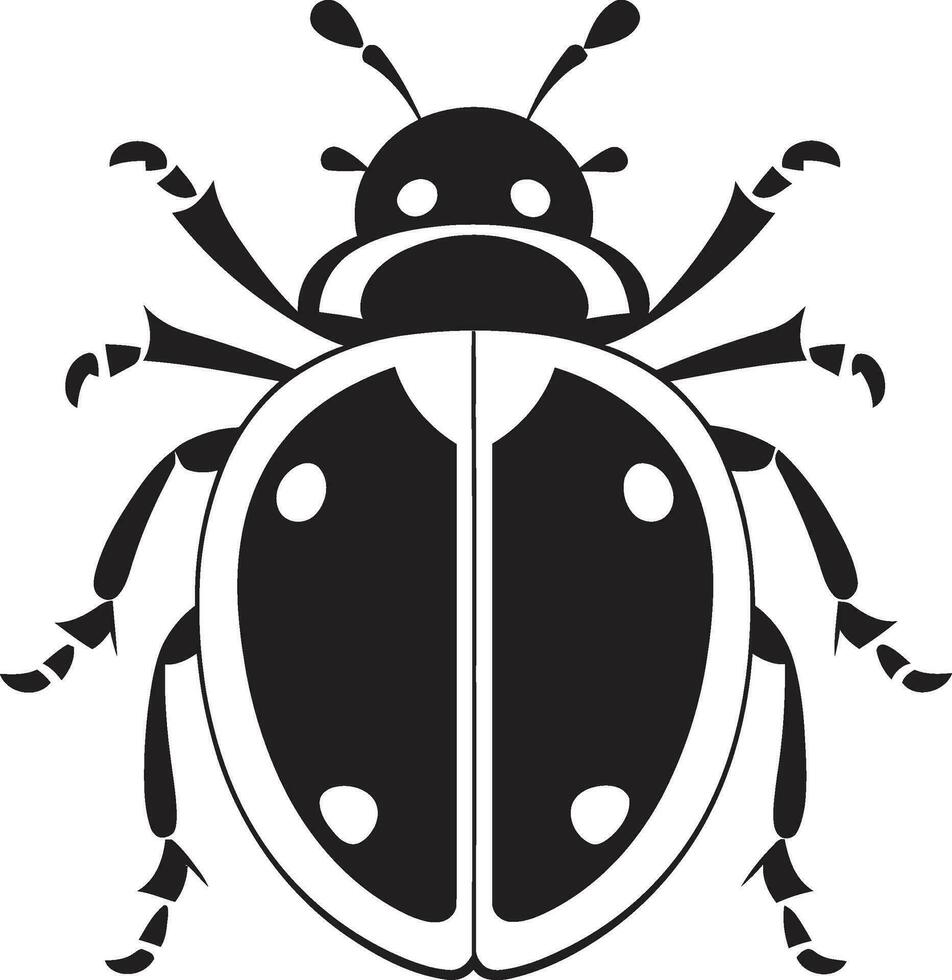 Abstract Insect Artistry in Black Sleek and Mysterious Ladybug Emblem vector
