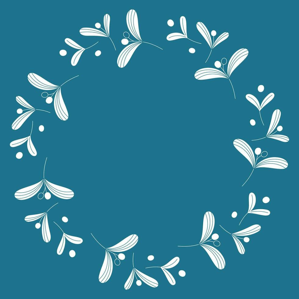 Christmas wreath. Round frame. Design elements for cards, invitations, sale, scrapbooking. Vector illustration.