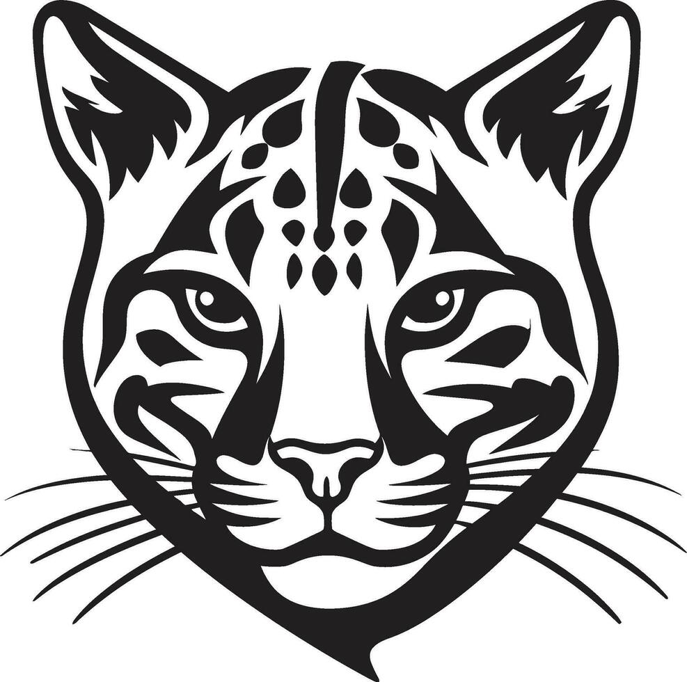 Shadowed Grace Black Ocelot Symbol Jungle Kingpin Vector Ocelot Insignia