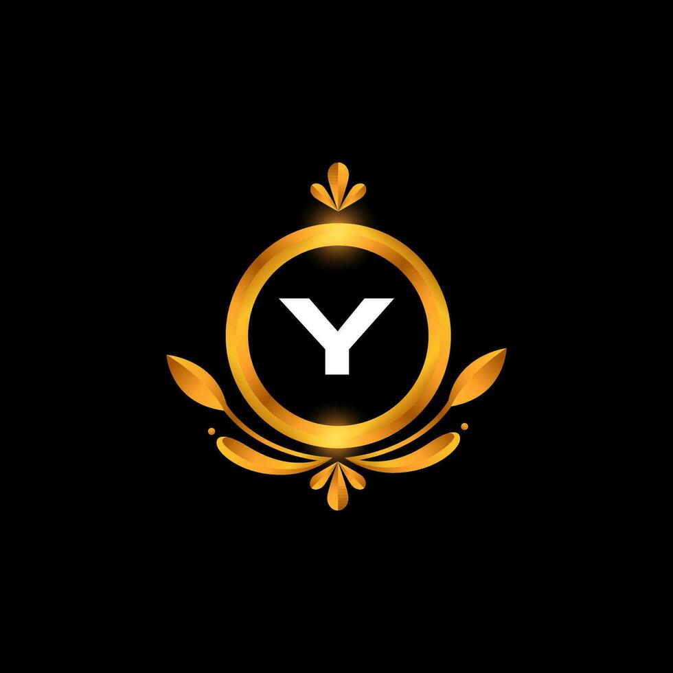 Vector Y letter logo initial golden colorful Y logo design