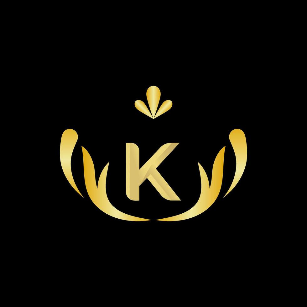 dorado letra k logo icono inicial letra k diseño vector logo diseño