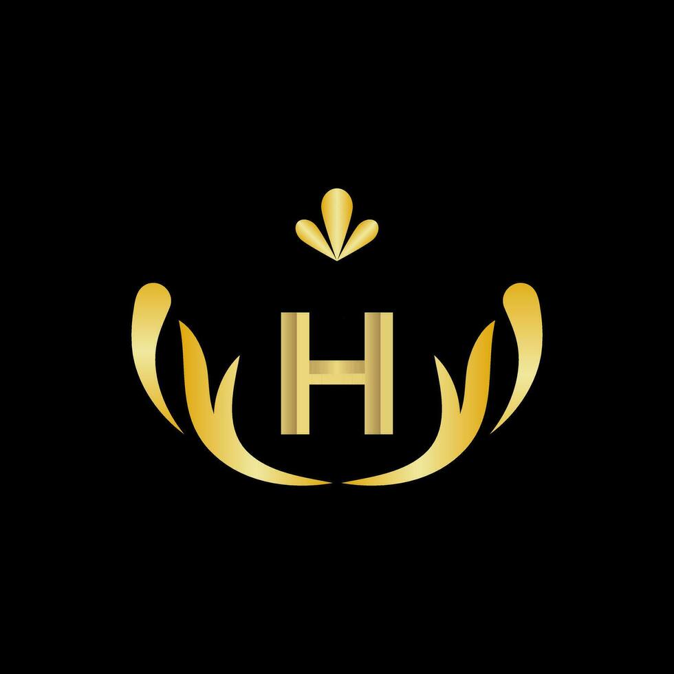 Golden Letter H Logo Icon Initial Letter H Design Vector logo design