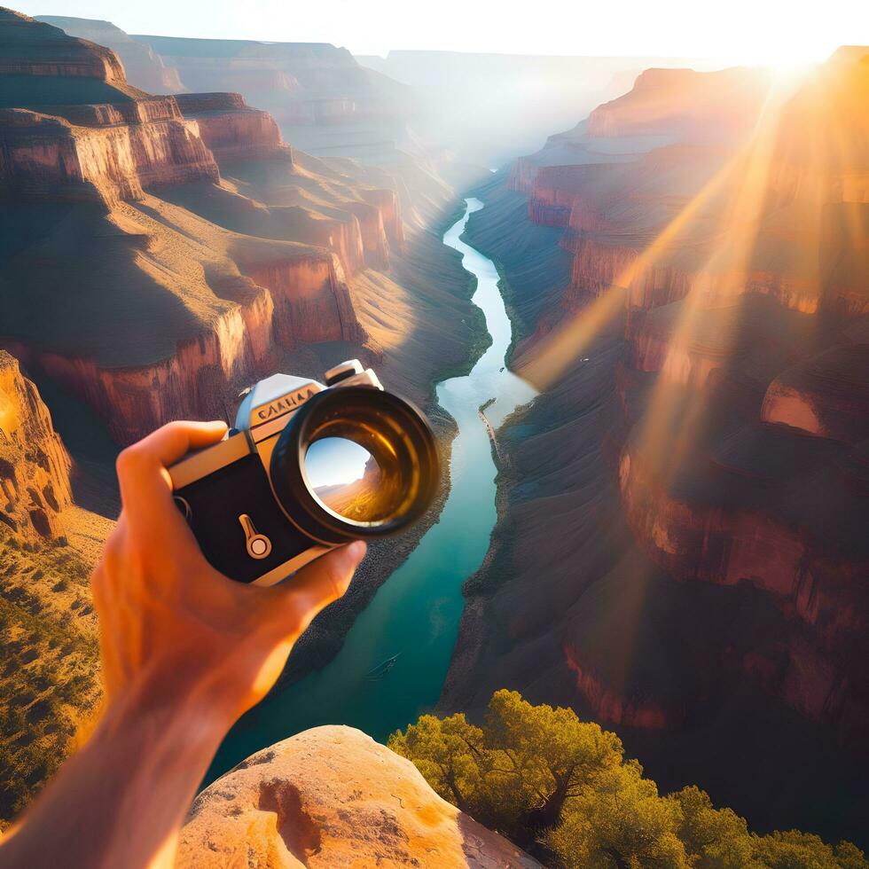 majestuoso maravillas, exhibiendo el grandeza de el grandioso cañón. ai generado foto