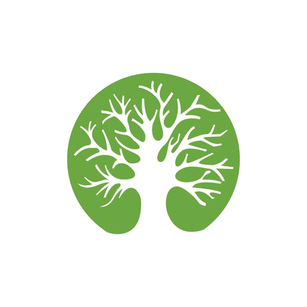 Logos of green Tree leaf ecology vector