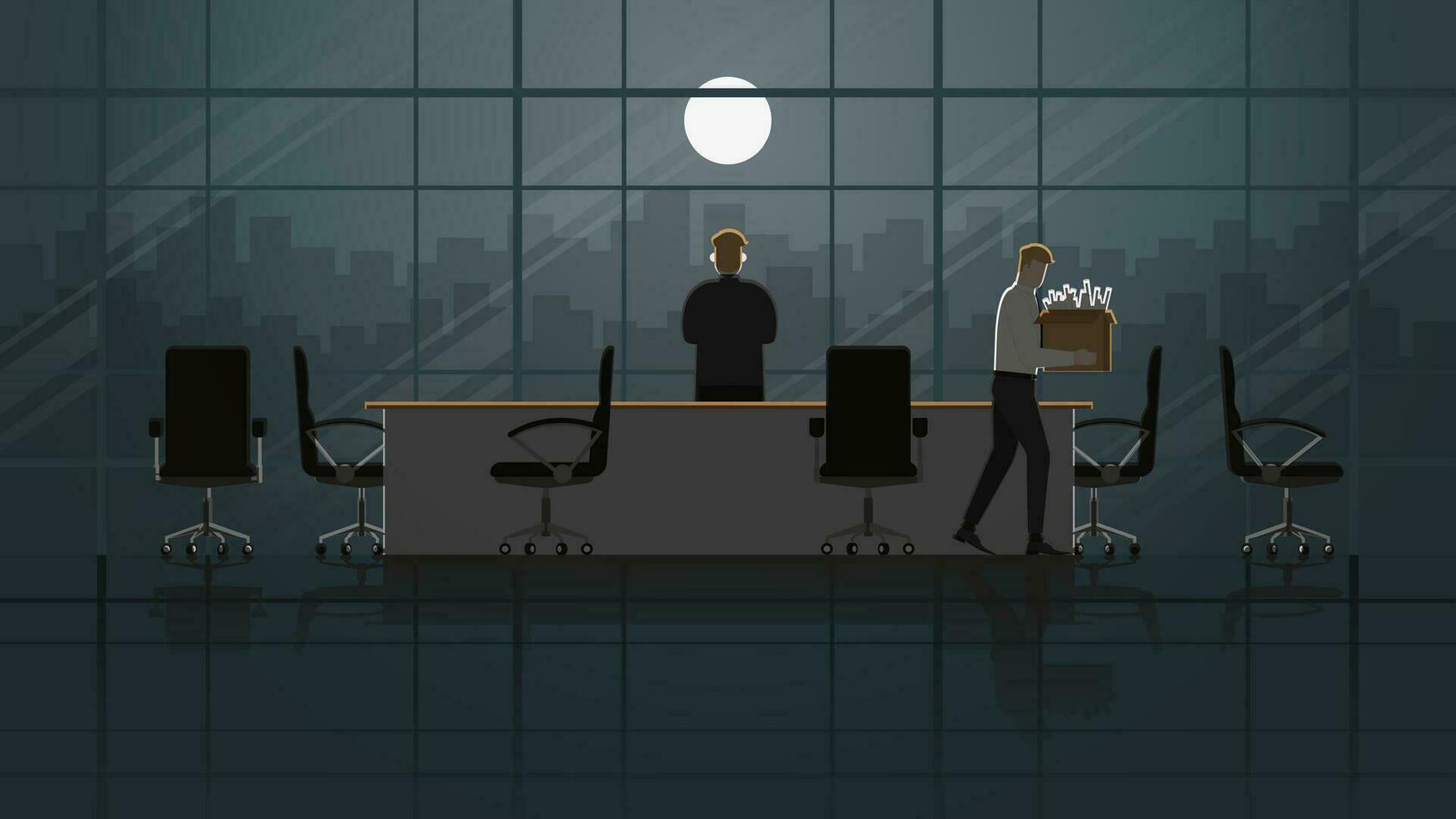 Fired and losing a job, unemployment, financial crisis, economic downturn, jobless, lay off concept. vector