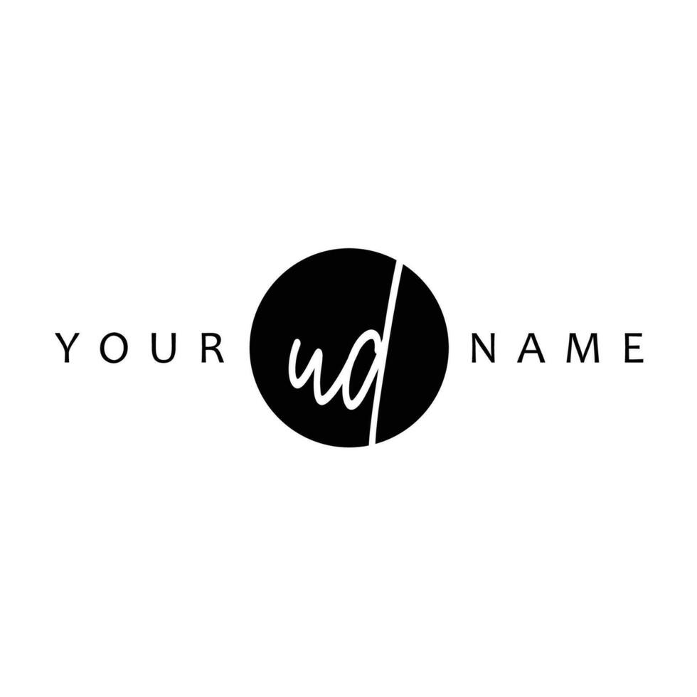 UD Initial Handwriting In Circle Frame Template Design vector