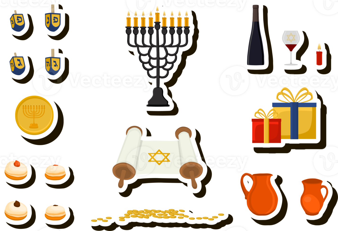 Beautiful illustration on theme of celebrating annual Hanukkah holiday png