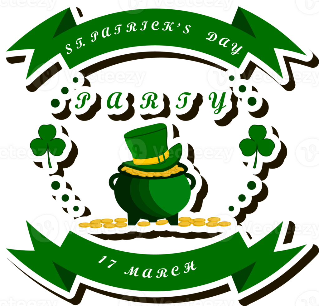 Beautiful illustration on theme of celebrating annual holiday St. Patrick's Day png
