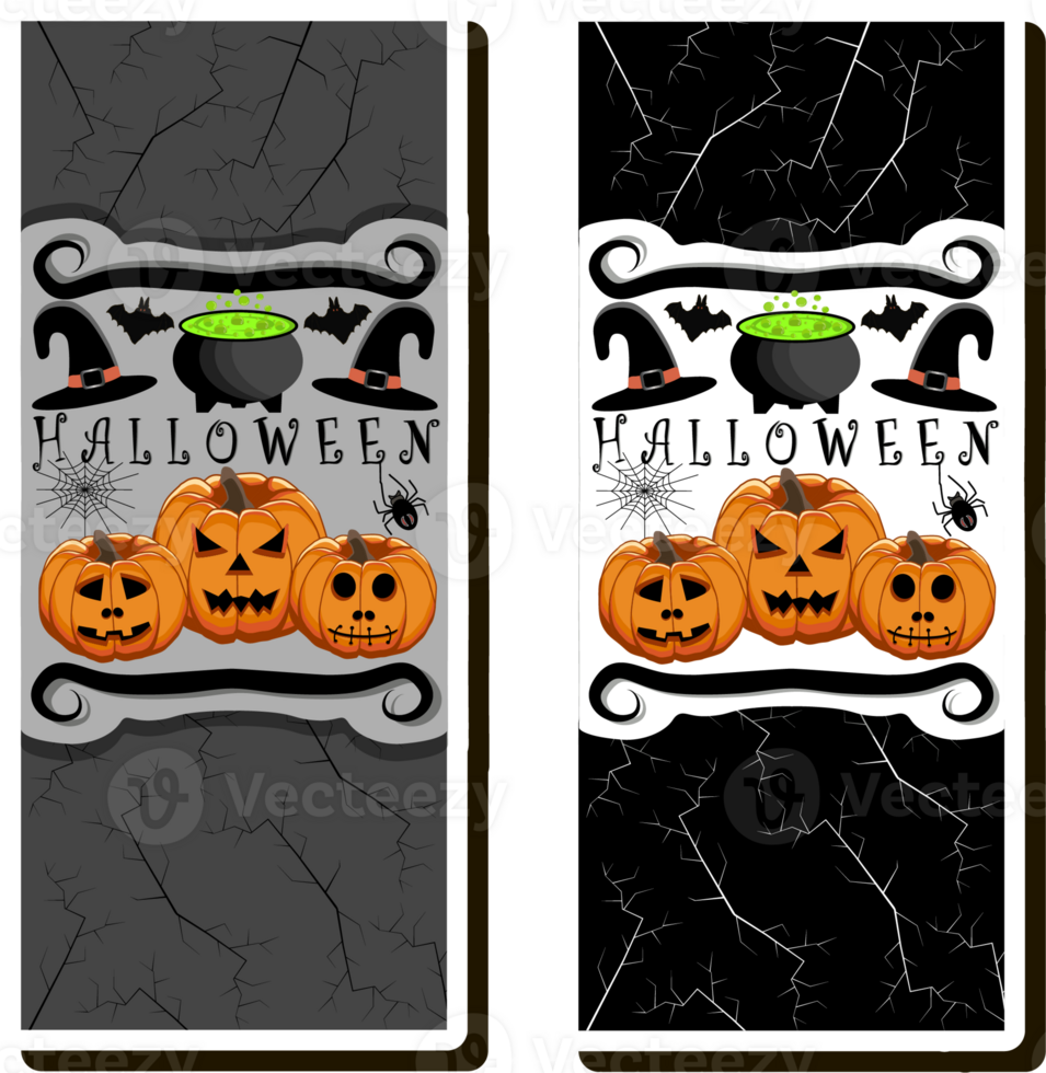 Illustration on theme sticker for celebration holiday Halloween with orange pumpkins png