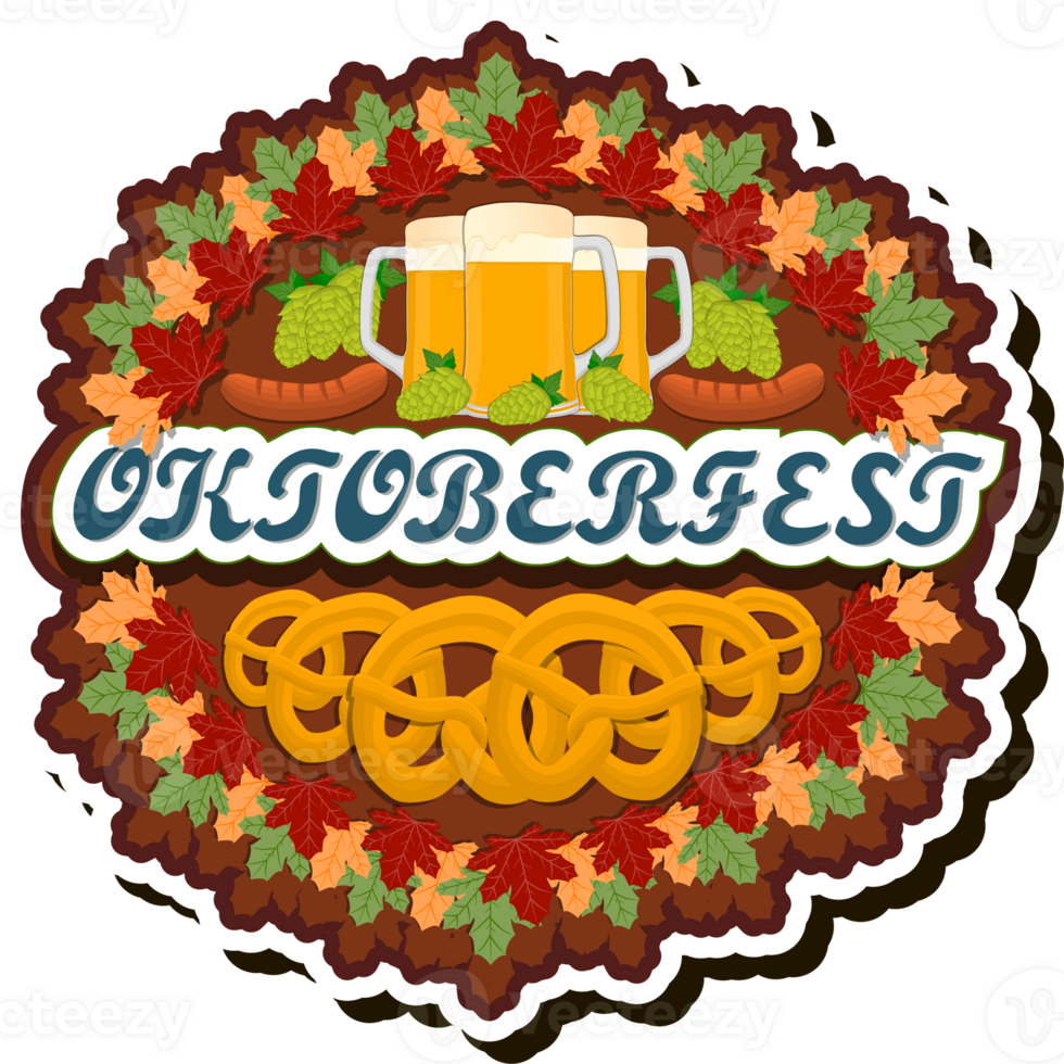 Beautiful illustration on theme of celebrating annual Oktoberfest holiday png