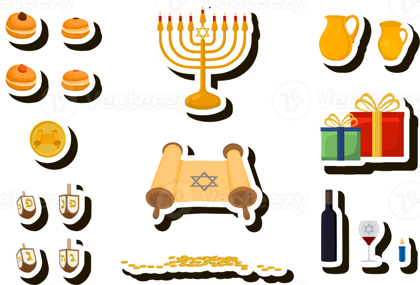 Beautiful illustration on theme of celebrating annual Hanukkah holiday png