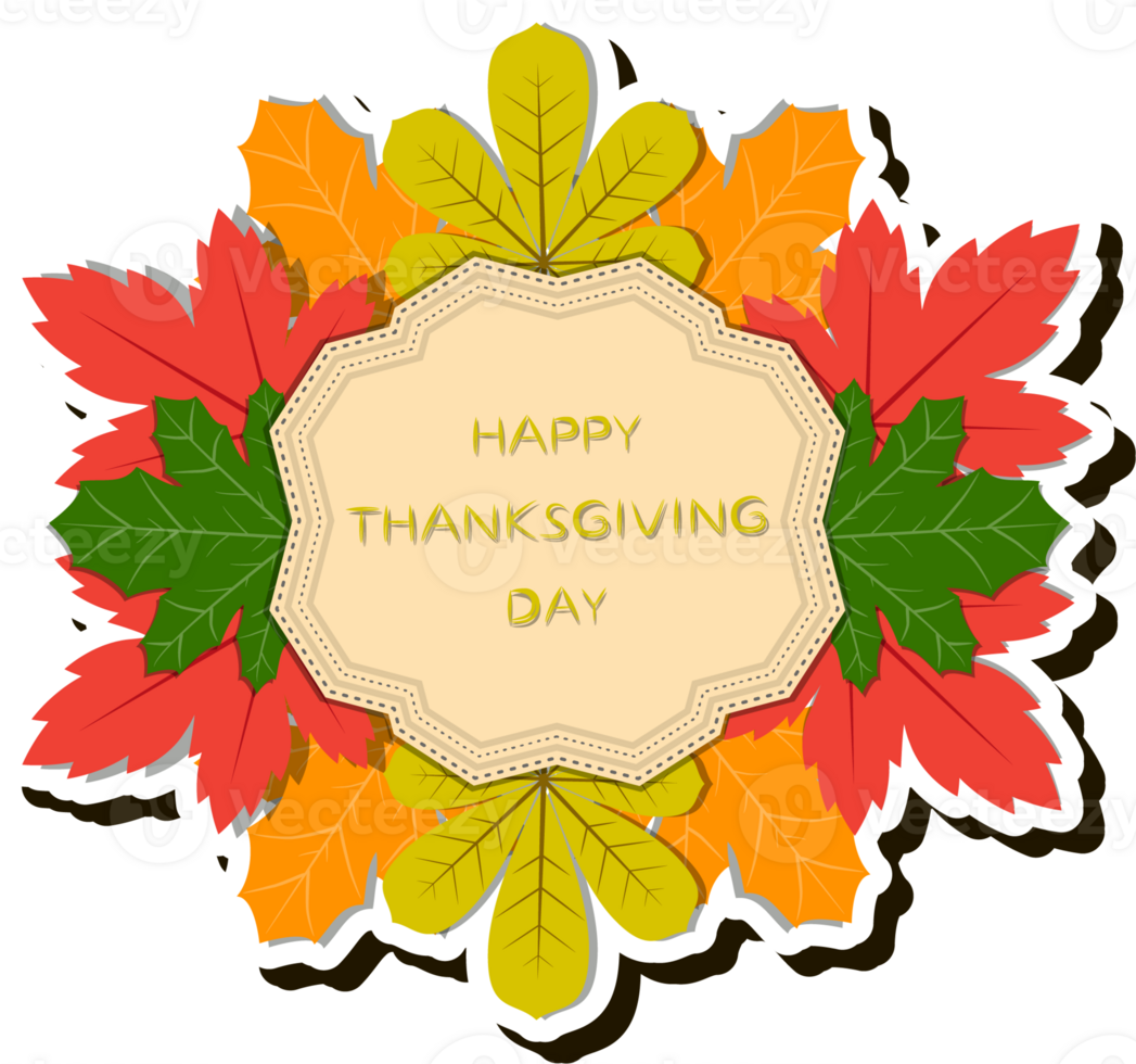 Beautiful illustration on theme of celebrating annual holiday Thanksgiving Day png