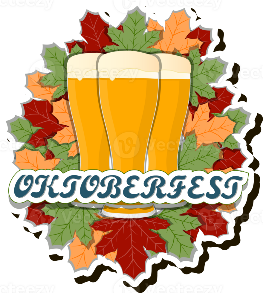 Beautiful illustration on theme of celebrating annual Oktoberfest holiday png