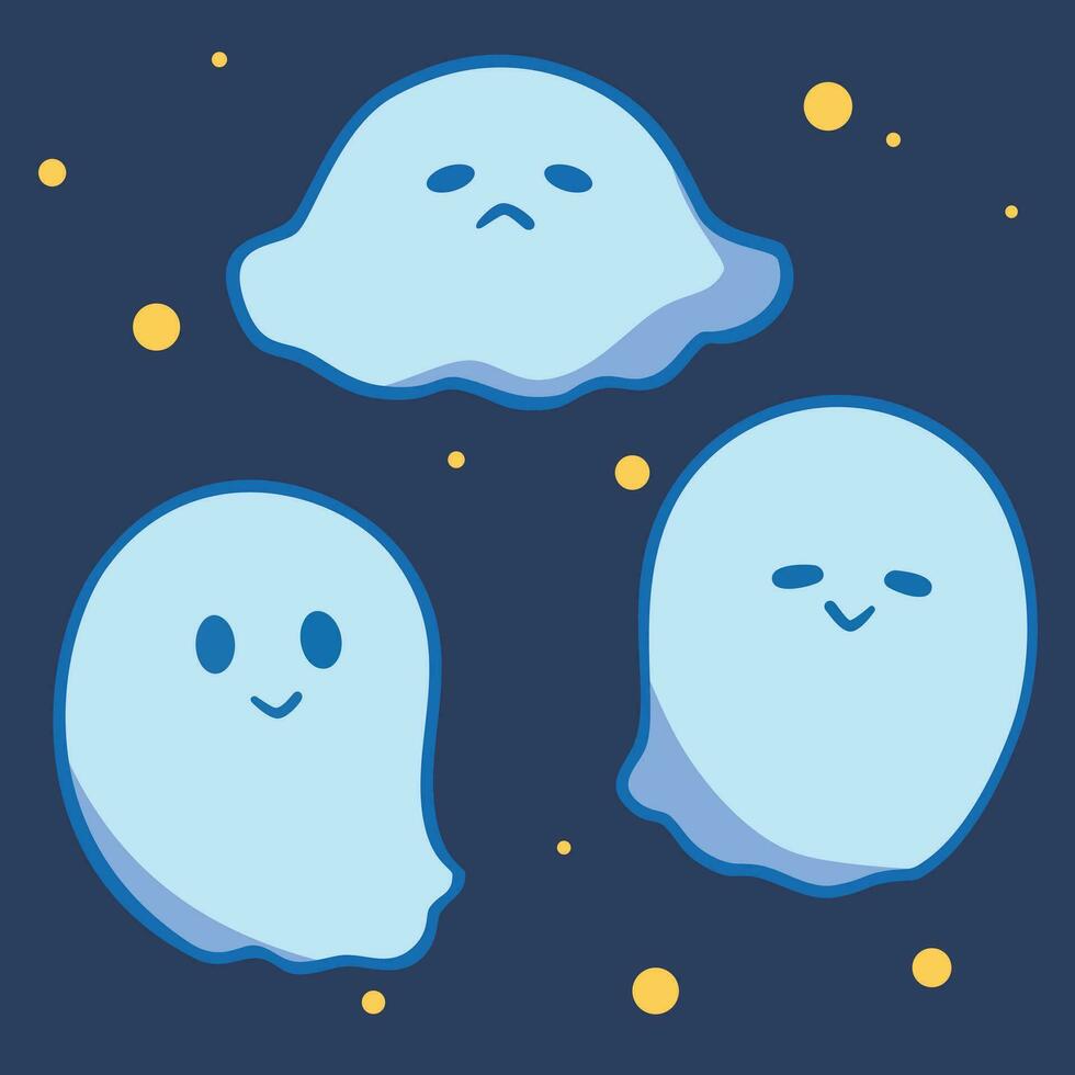 linda dibujos animados fantasma abucheo sencillo vector Arte. fantasma gota personaje