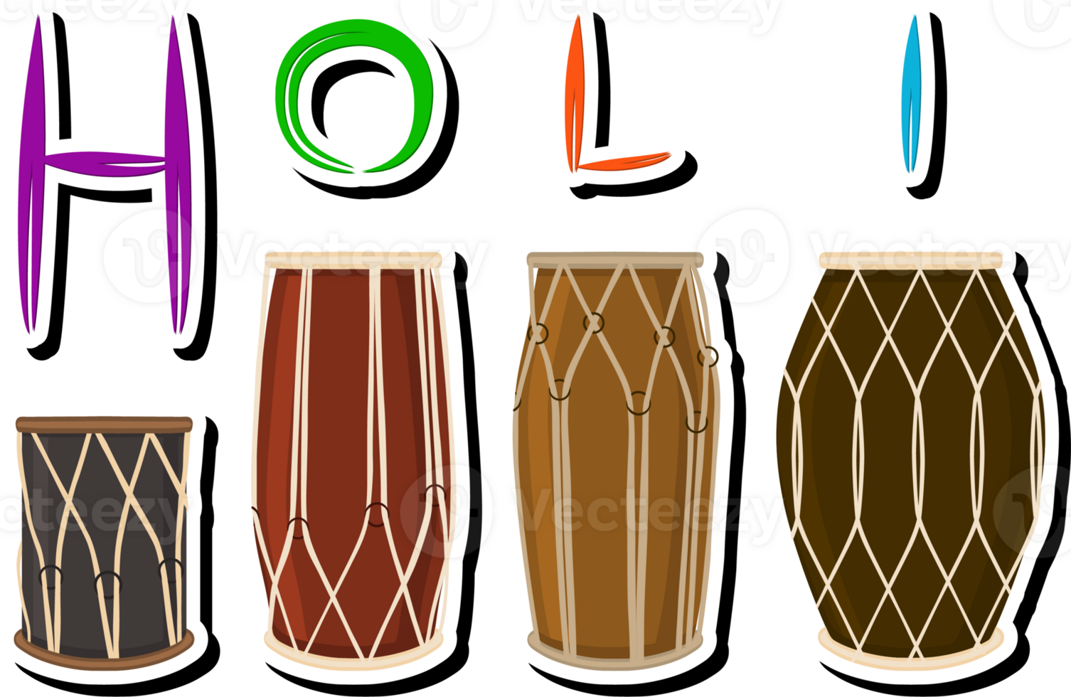 Beautiful illustration on theme of celebrating annual holiday Holi png