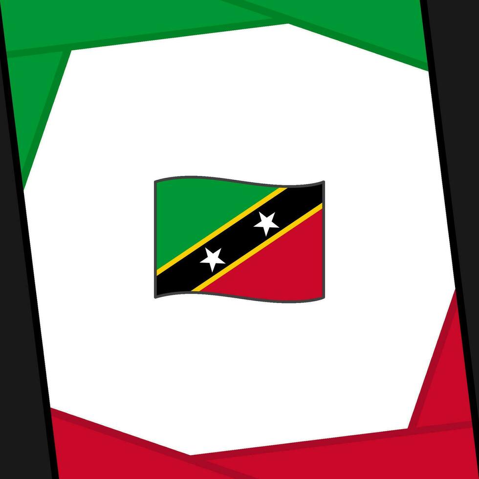 Saint Kitts And Nevis Flag Abstract Background Design Template. Saint Kitts And Nevis Independence Day Banner Social Media Post. Banner vector