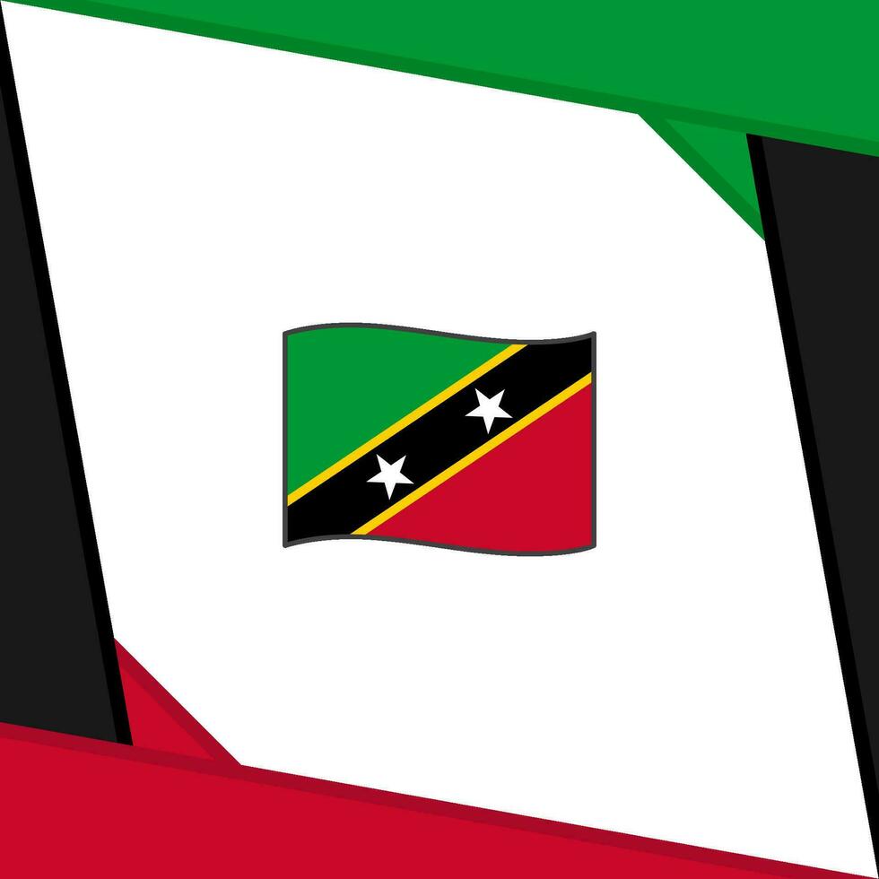 Saint Kitts And Nevis Flag Abstract Background Design Template. Saint Kitts And Nevis Independence Day Banner Social Media Post. Independence Day vector