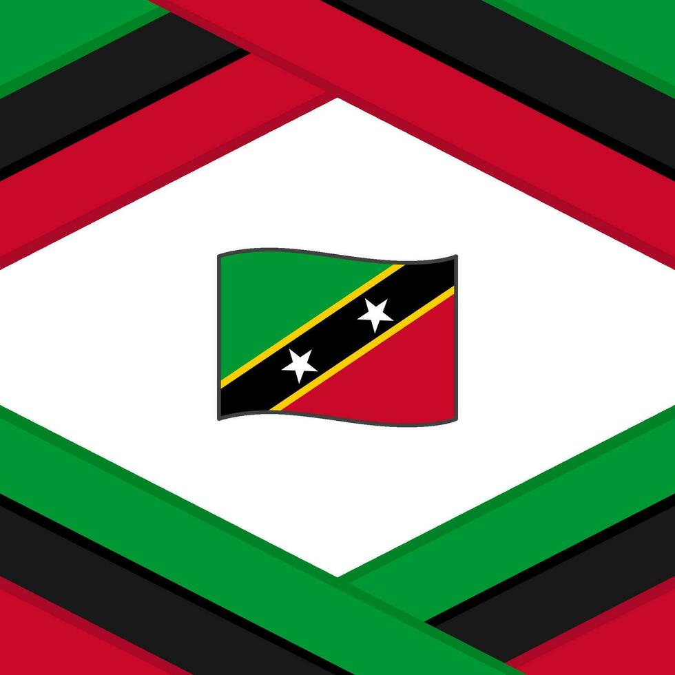 Saint Kitts And Nevis Flag Abstract Background Design Template. Saint Kitts And Nevis Independence Day Banner Social Media Post. Template vector