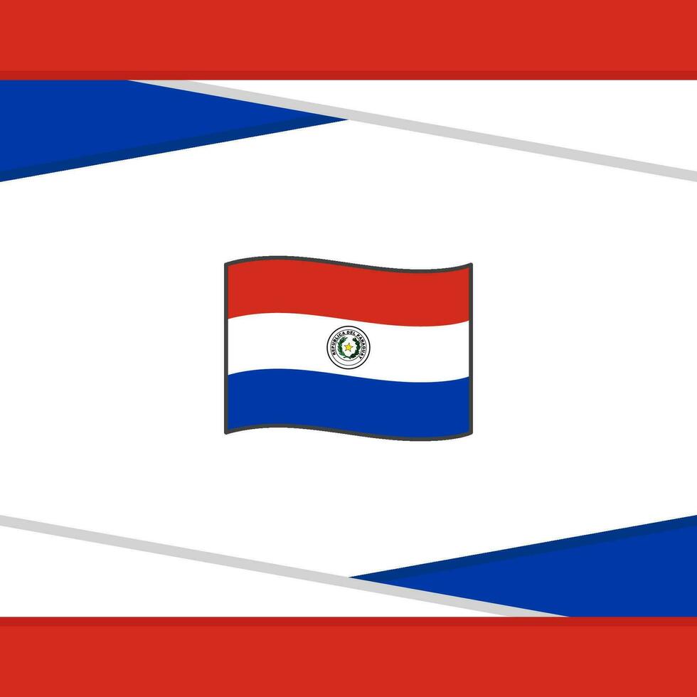 Paraguay Flag Abstract Background Design Template. Paraguay Independence Day Banner Social Media Post. Paraguay Vector