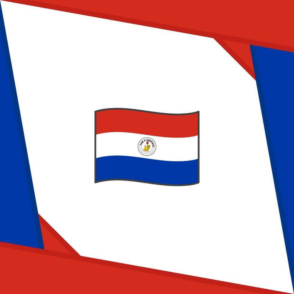 Paraguay Flag Abstract Background Design Template. Paraguay Independence Day Banner Social Media Post. Independence Day vector