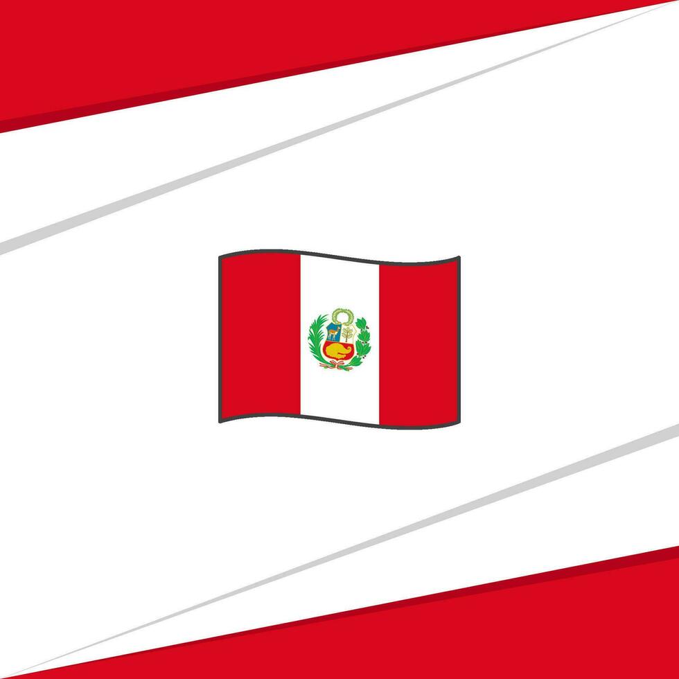 Peru Flag Abstract Background Design Template. Peru Independence Day Banner Social Media Post. Design vector