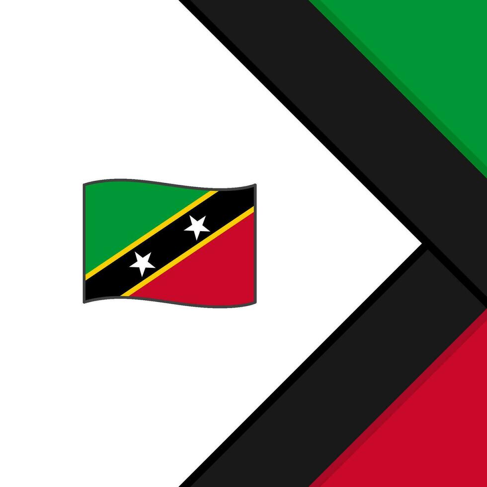Saint Kitts And Nevis Flag Abstract Background Design Template. Saint Kitts And Nevis Independence Day Banner Social Media Post. Cartoon vector