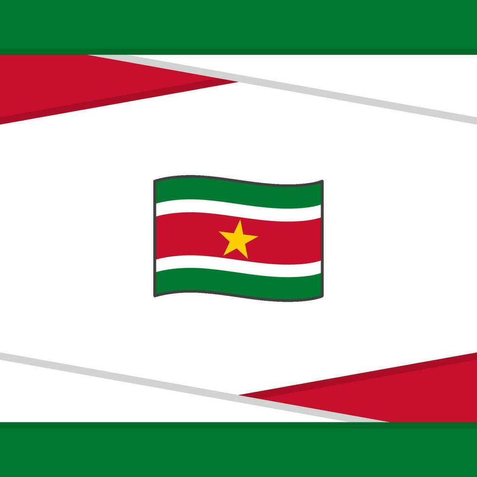 Suriname Flag Abstract Background Design Template. Suriname Independence Day Banner Social Media Post. Suriname Vector
