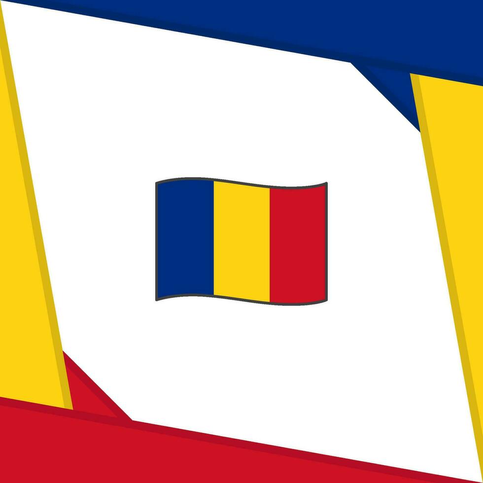 Romania Flag Abstract Background Design Template. Romania Independence Day Banner Social Media Post. Romania Independence Day vector