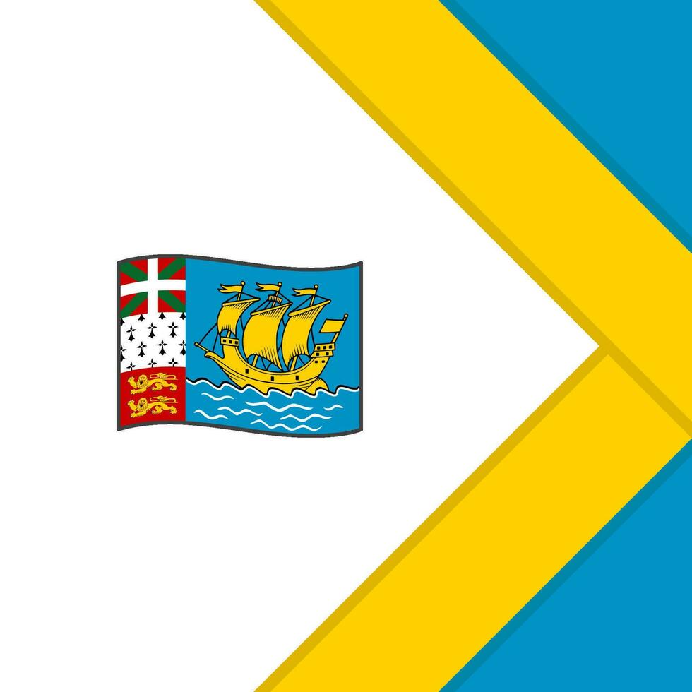Saint Pierre And Miquelon Flag Abstract Background Design Template. Saint Pierre And Miquelon Independence Day Banner Social Media Post. Cartoon vector